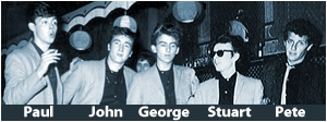 Paul McCartney, John Lennon, George Harrison, Stuart Sutcliffe, Pete Best