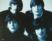 The Beatles in 1966 oil painting
