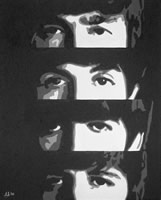 The Beatles in A Hard Day's Night oil painting