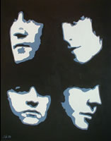 The Beatles on the back of Rubber Soul oil painting