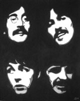 The Beatles in 1967 oil painting